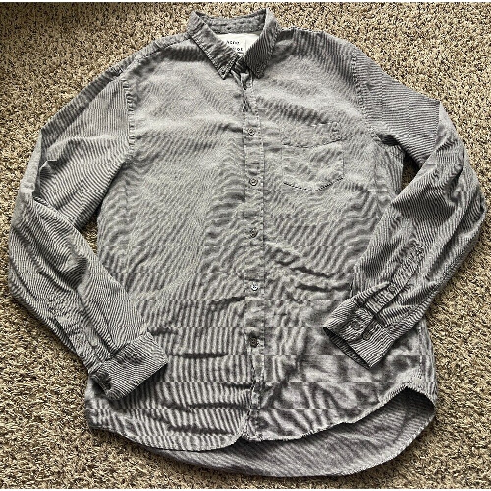Acne Studios Shirt Mens 52 (US XL) Isherwood Black White Houndstooth